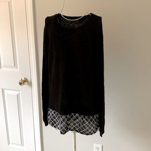 Black Sweater with Faux shirt Bottom